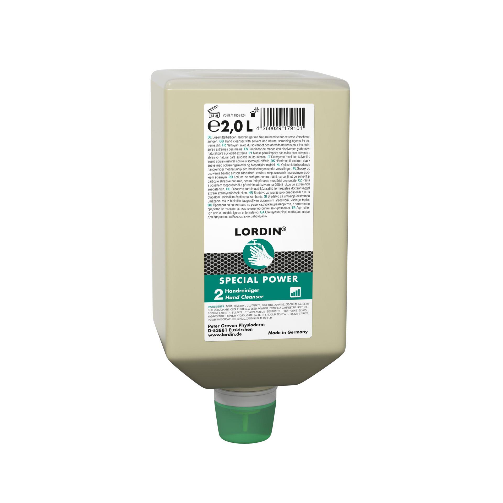 Hautreiniger Lordin Special Power 2 Liter parfümiert Varioflasche Hautreiniger Lordin Special Power 2 Liter parfümiert Varioflasche