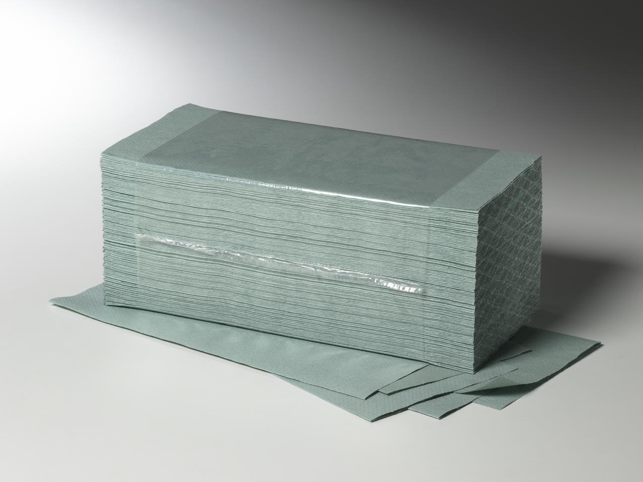 Papierhandtuch 1 lagig grün Recycling Verde V-Falz Papierhandtuch 1 lagig grün Recycling Verde V-Falz