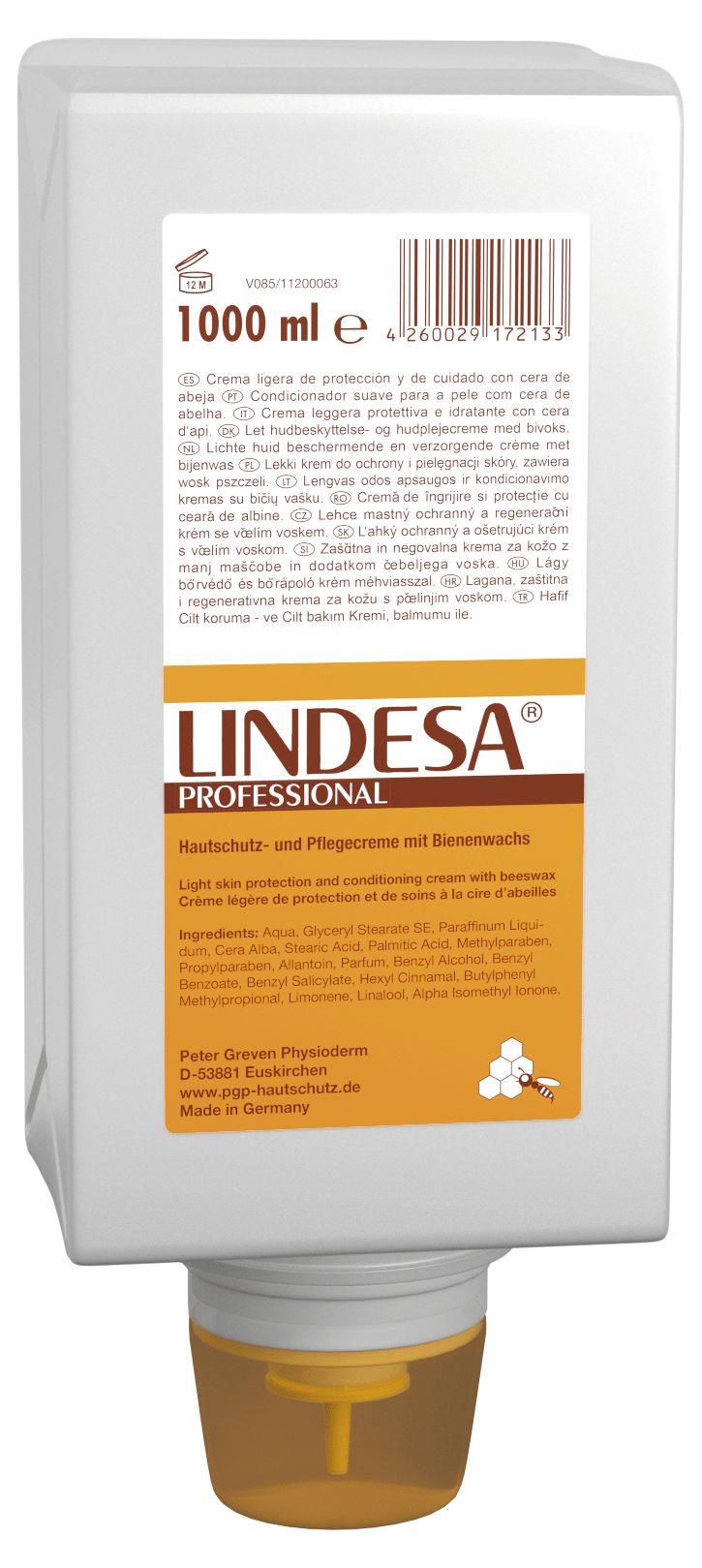 Hautschutz- und Pflegecreme Lindesa Professional 1l parfümiert O/W Varioflasche