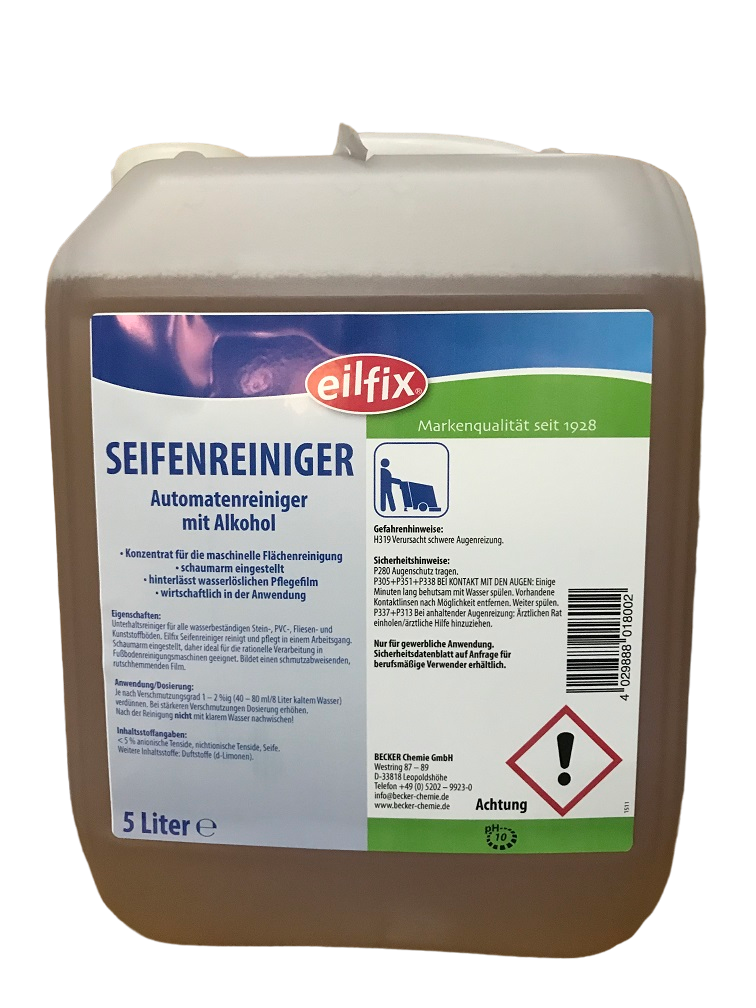 Eilfix Seifenreiniger mit Alkohol Konzentrat 5 Liter Eilfix Seifenreiniger mit Alkohol Konzentrat 5 Liter