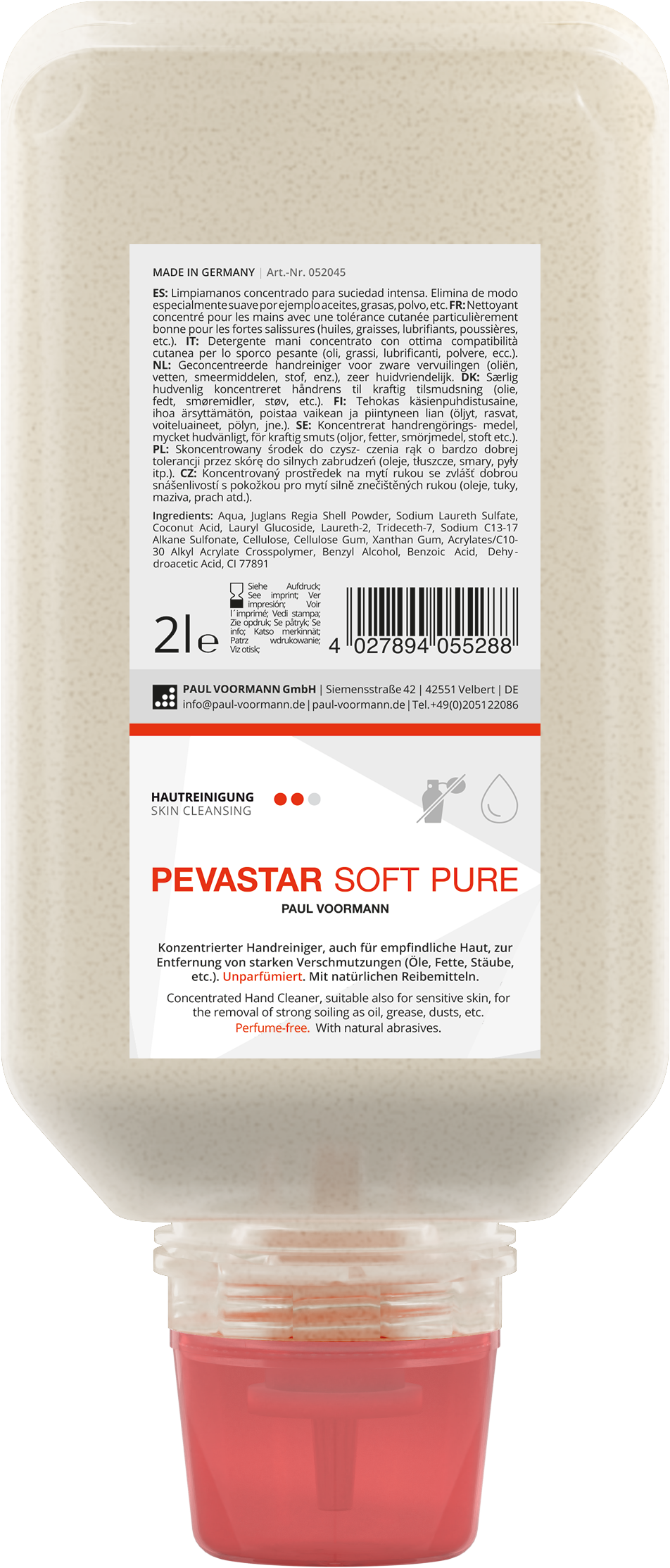 Hautreiniger Pevastar Soft Pure unparfümiert 2 Liter Softflasche