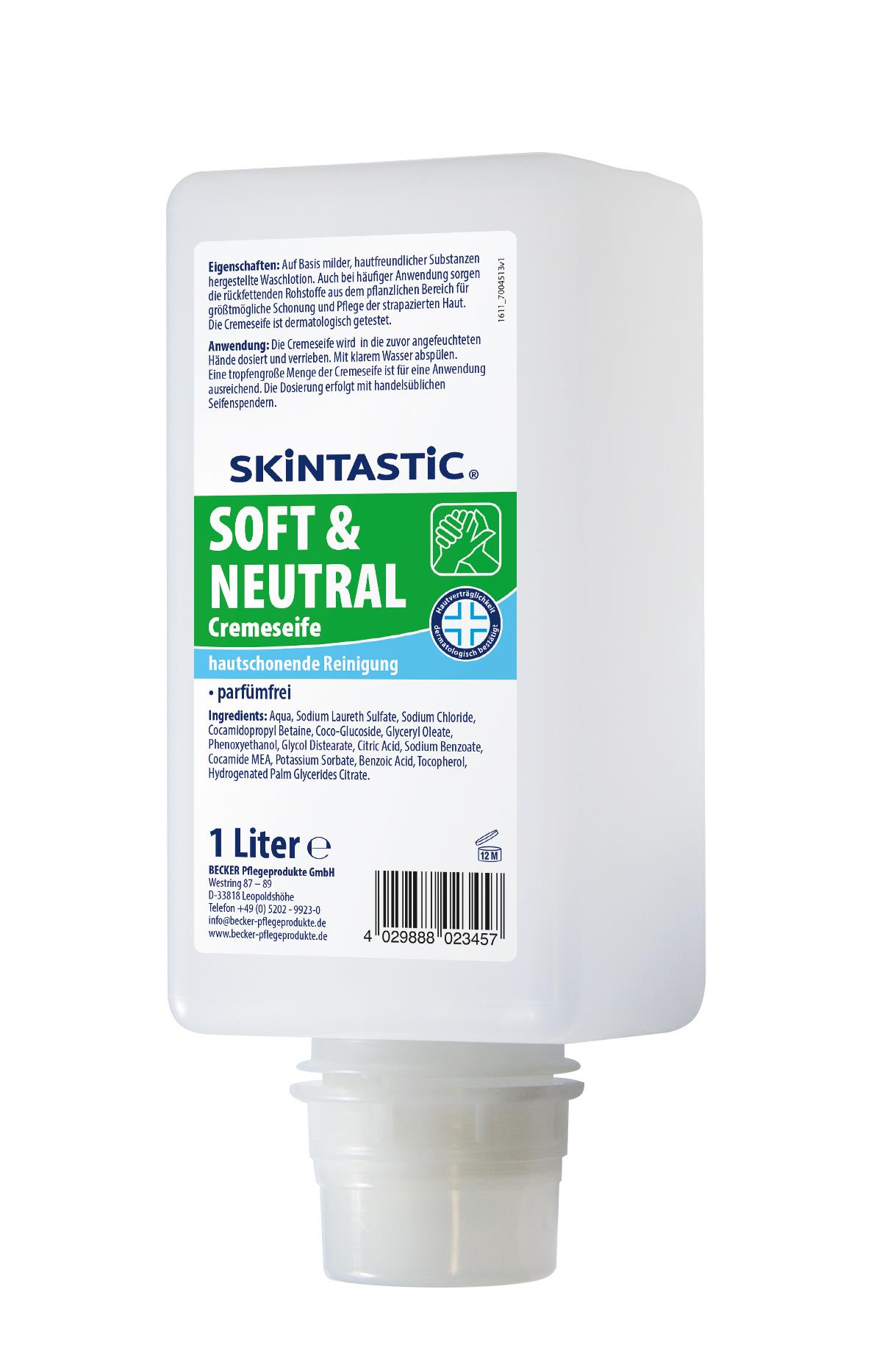 Seifencreme soft & neutral 1 Liter Softflasche Seifencreme soft & neutral 1 Liter Softflasche