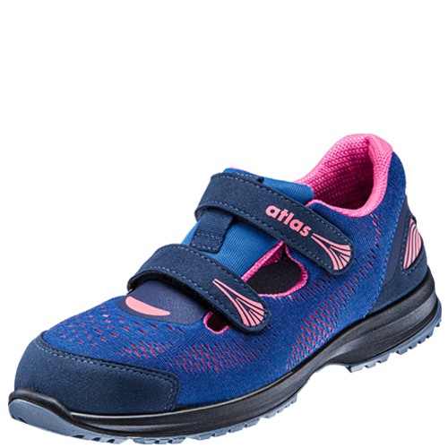 Sicherheitsschuhe Arbeitsschuhe Sandale Atlas GX 165 ESD S1P Damen blau/rosa Gr.40