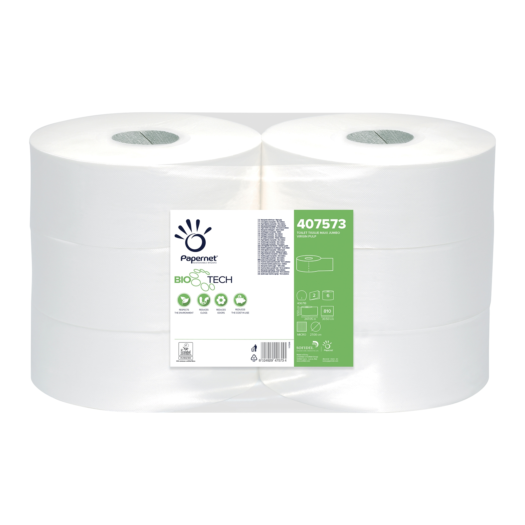 Toilettenpapier 2 lagig Bio Tech Zellstoff Maxi Jumbo