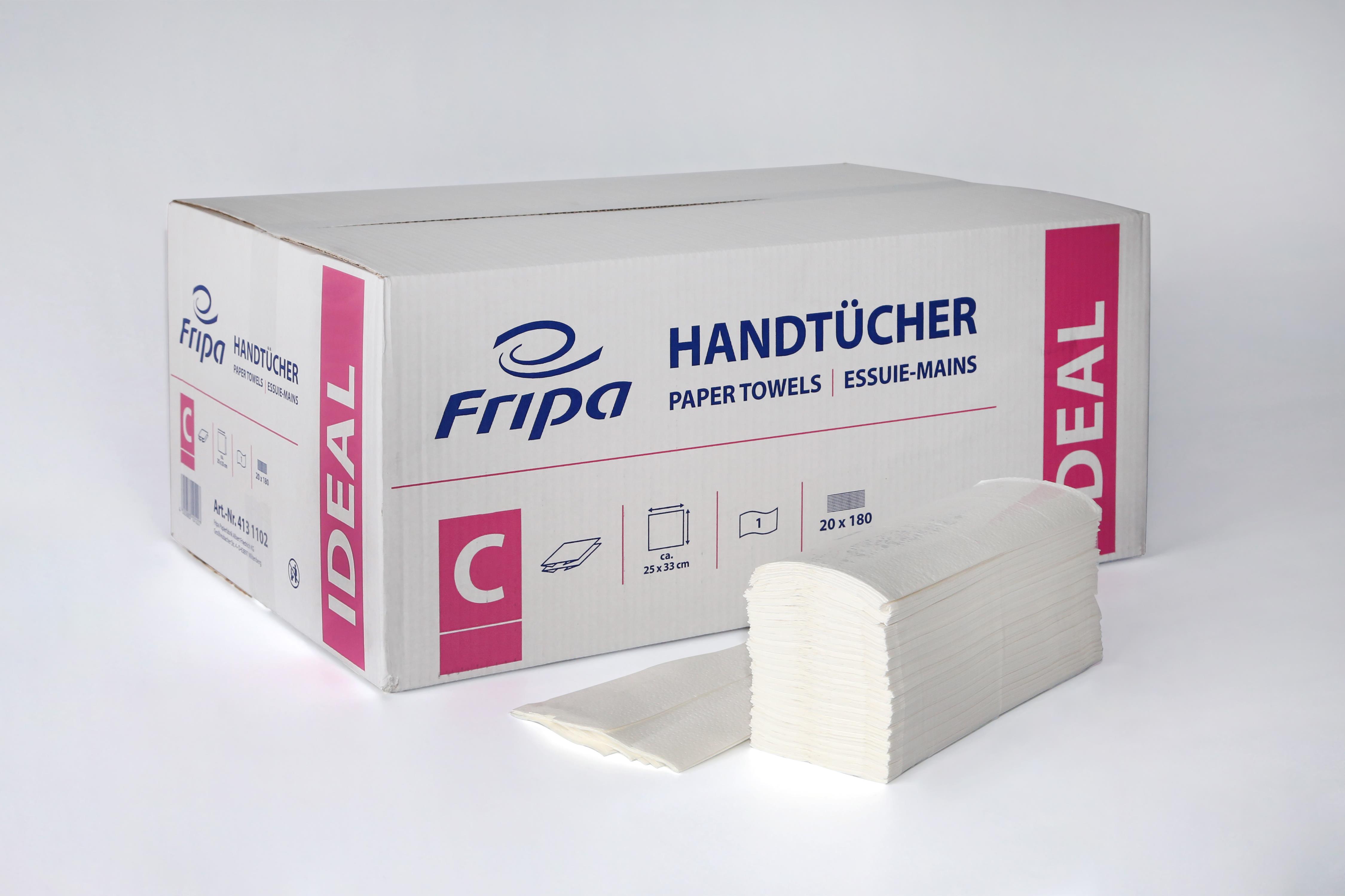 Papierhandtuch 1 lagig 25 x 33 cm Zellstoff-Mix Ideal C-Falz