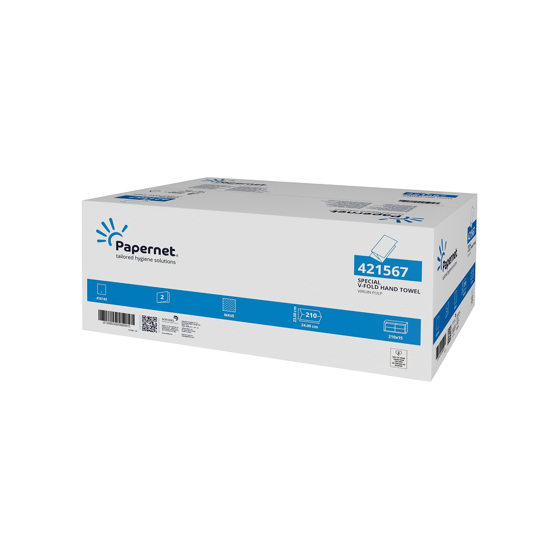 Papierhandtuch 2 lagig 24 x 23 cm Zellstoff V-Falz Papierhandtuch 2 lagig 24 x 23 cm Zellstoff V-Falz