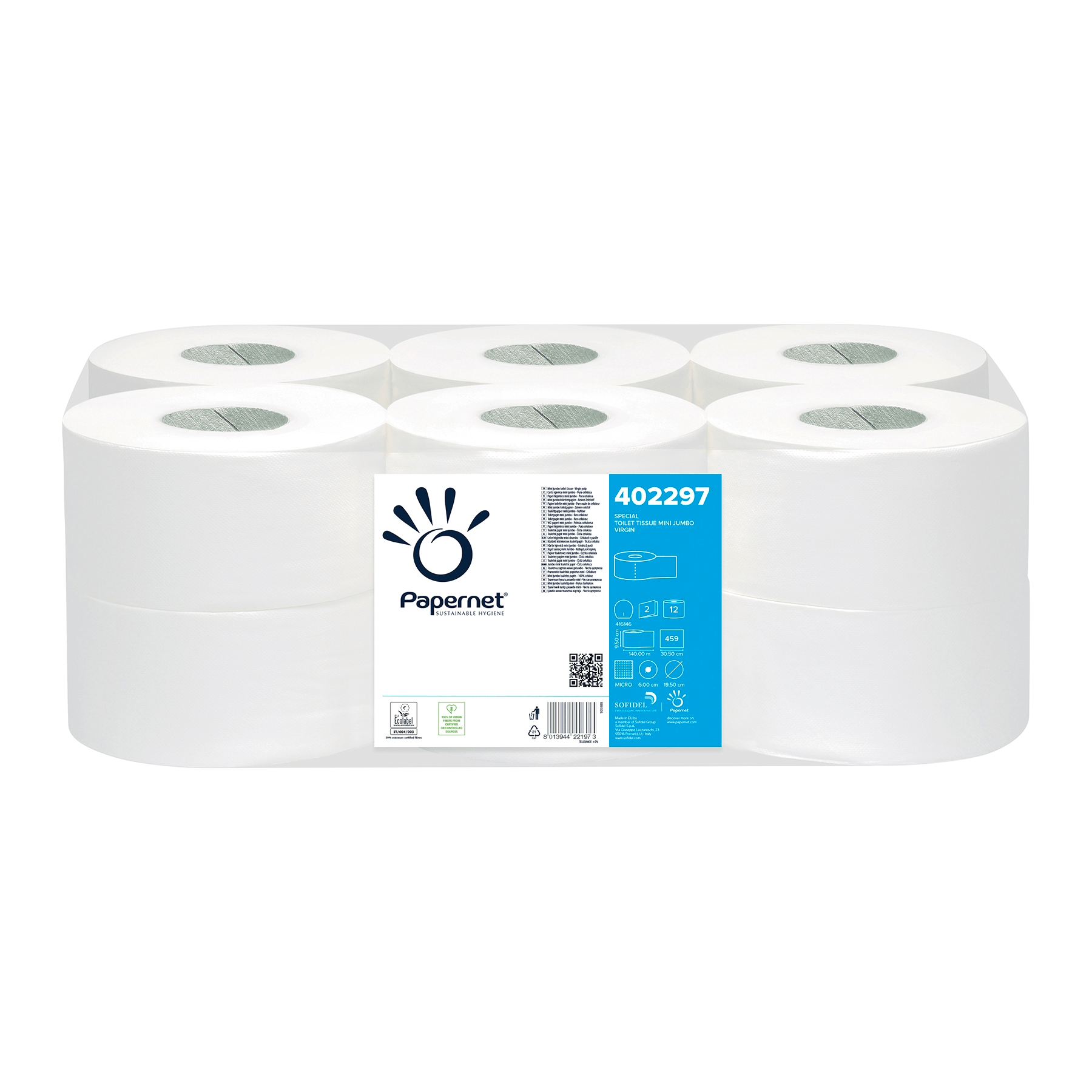 Toilettenpapier 2 lagig 140 m Zellstoff Mini Jumbo 402297 Toilettenpapier 2 lagig 140 m Zellstoff Mini Jumbo 402297