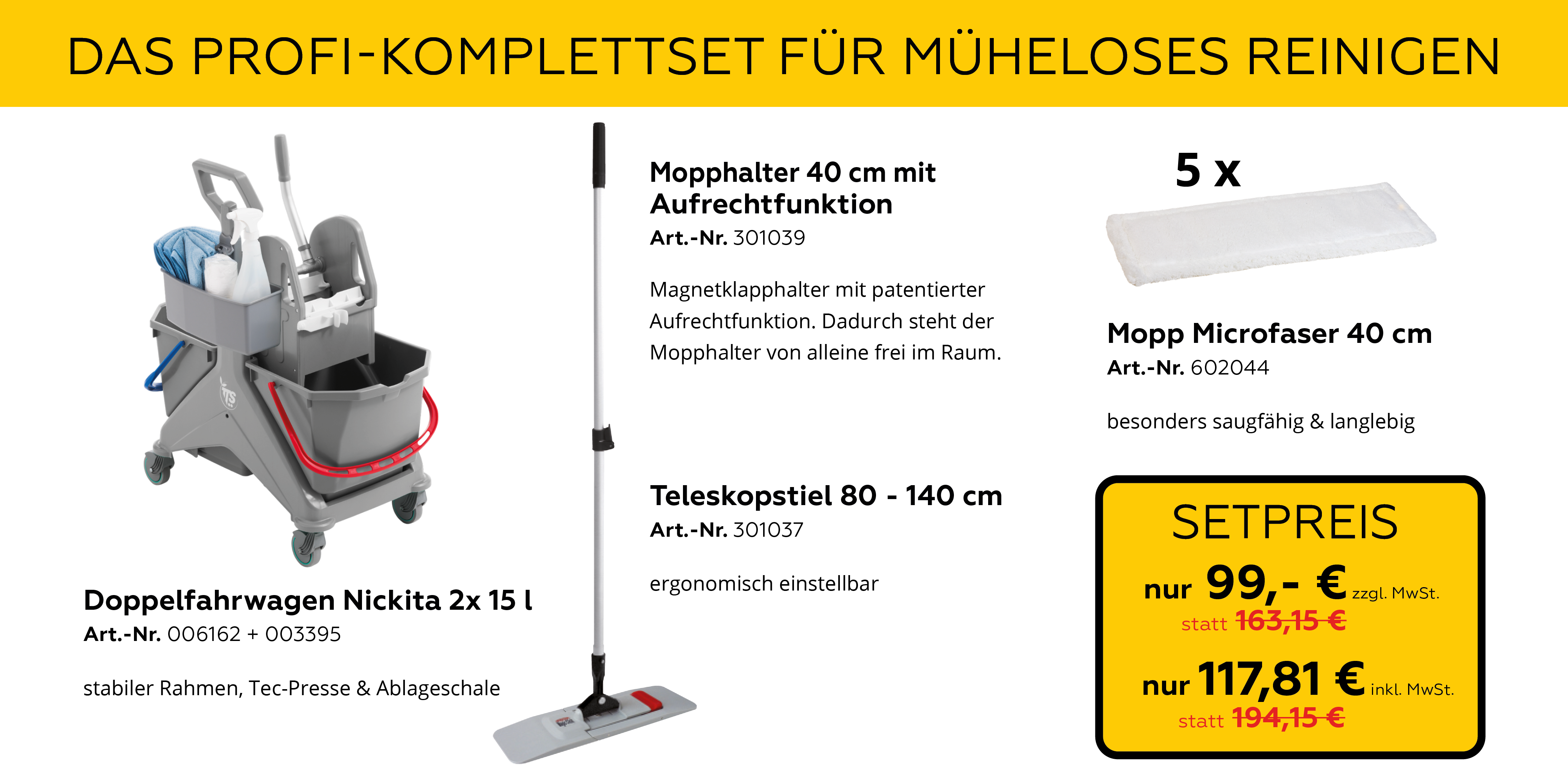 TTS Doppelfahrwagen Set Nickita grau