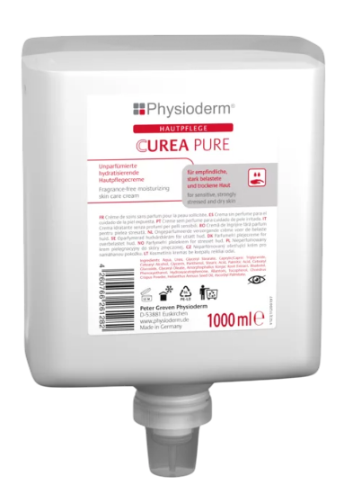 Hautpflegecreme Curea pure 1 Liter parfüm- und duftstofffrei Neptuneflasche Hautpflegecreme Curea pure 1 Liter parfüm- und duftstofffrei Neptuneflasche