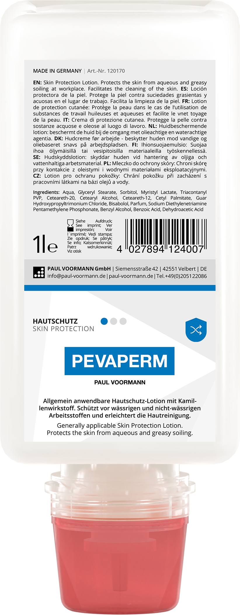 Hautschutz-Lotion Pevaperm 1l Softflasche