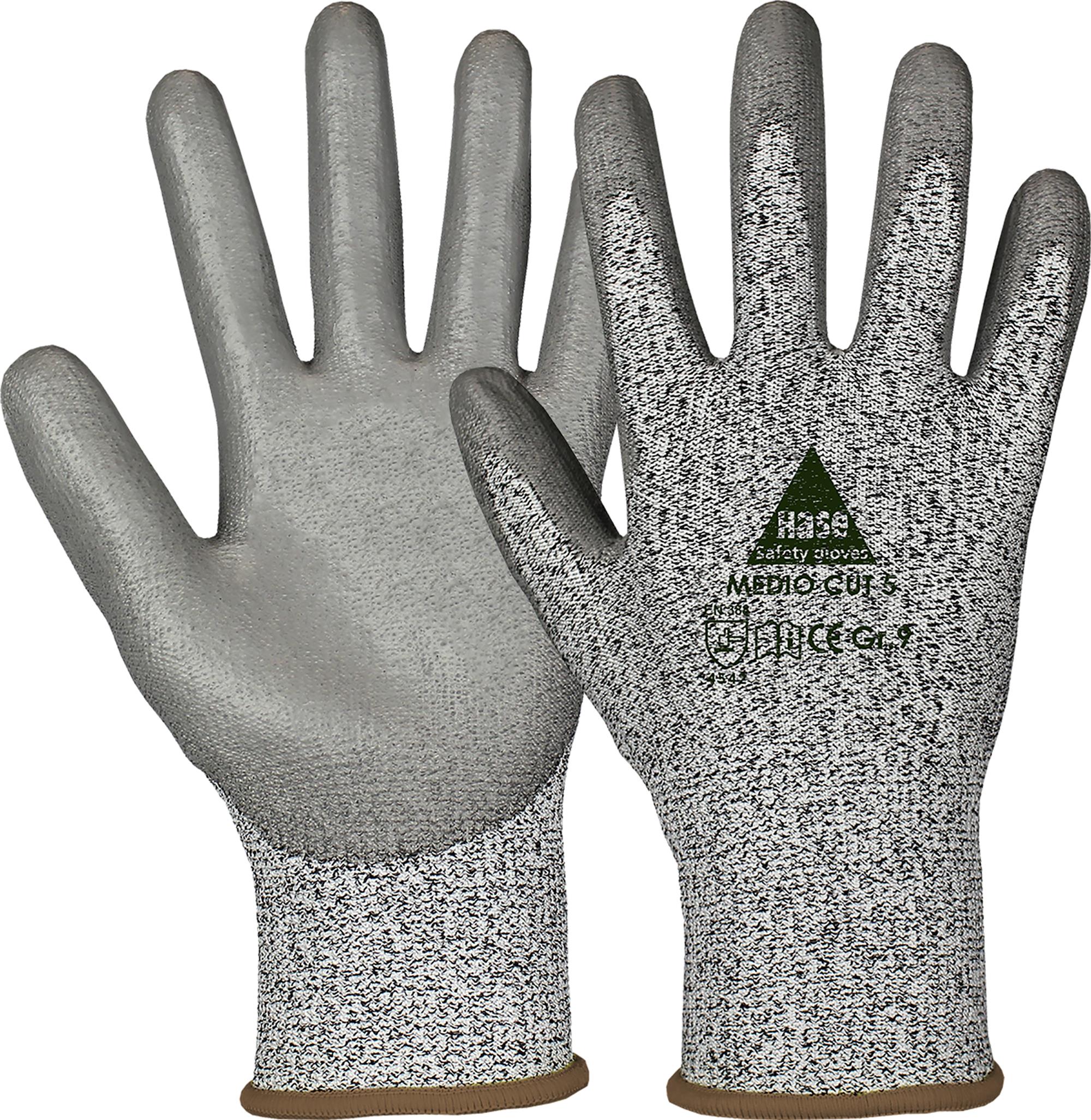 Handschuh Medio Cut 5 Feinstrick grau Gr. 10