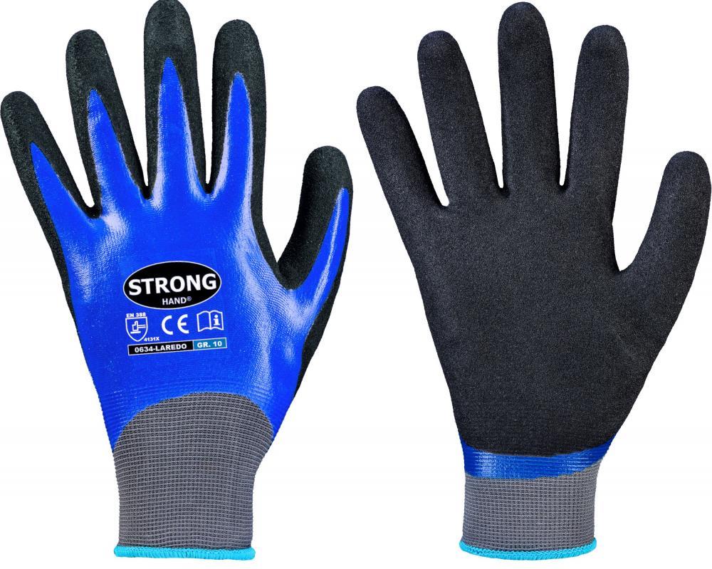 Handschuh Laredo Stronghand blau/schwarz Nitril vollbeschichtet