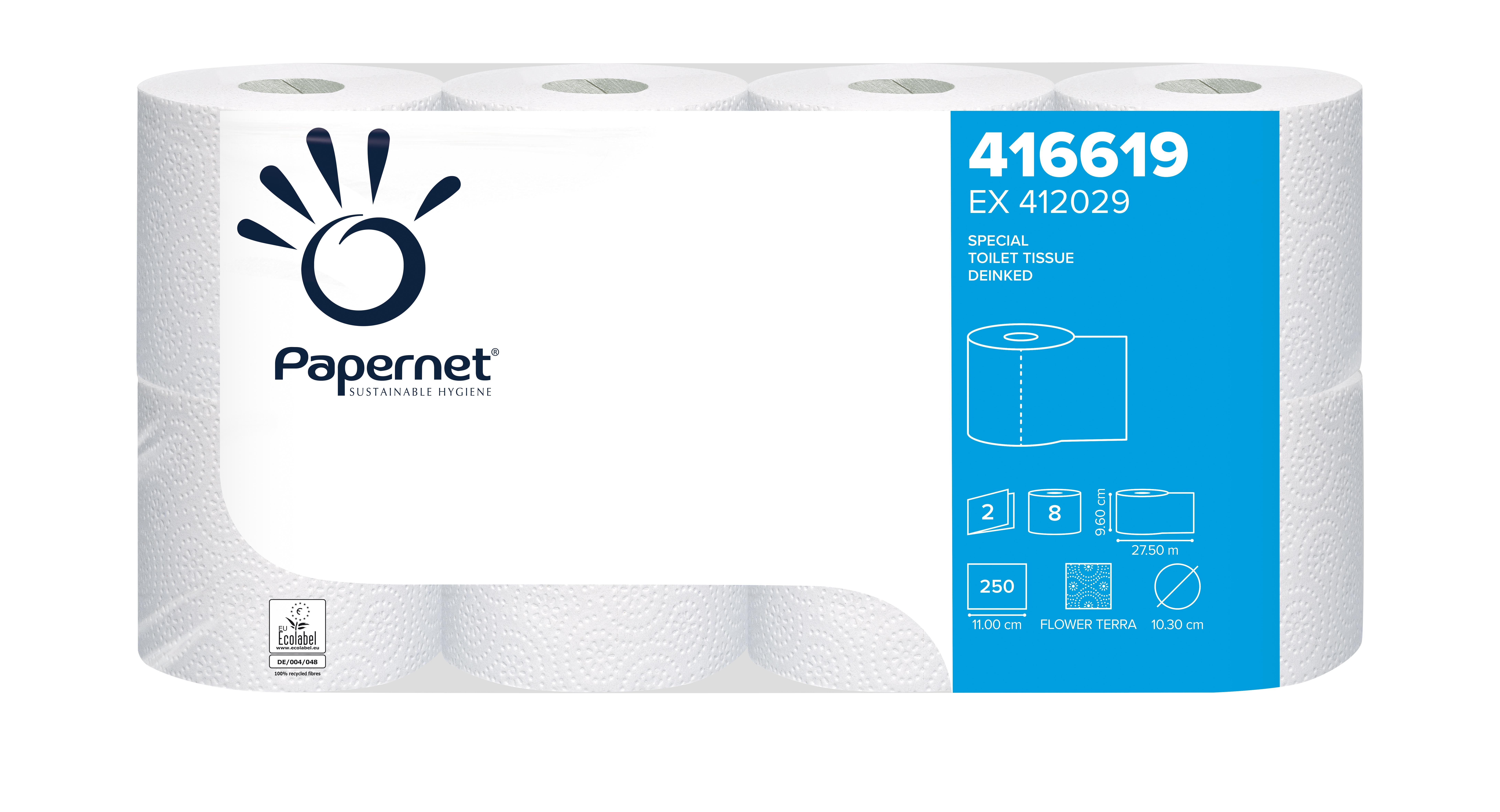 Toilettenpapier 2 lagig 250 Blatt weiß Recycling Toilettenpapier 2 lagig 250 Blatt weiß Recycling