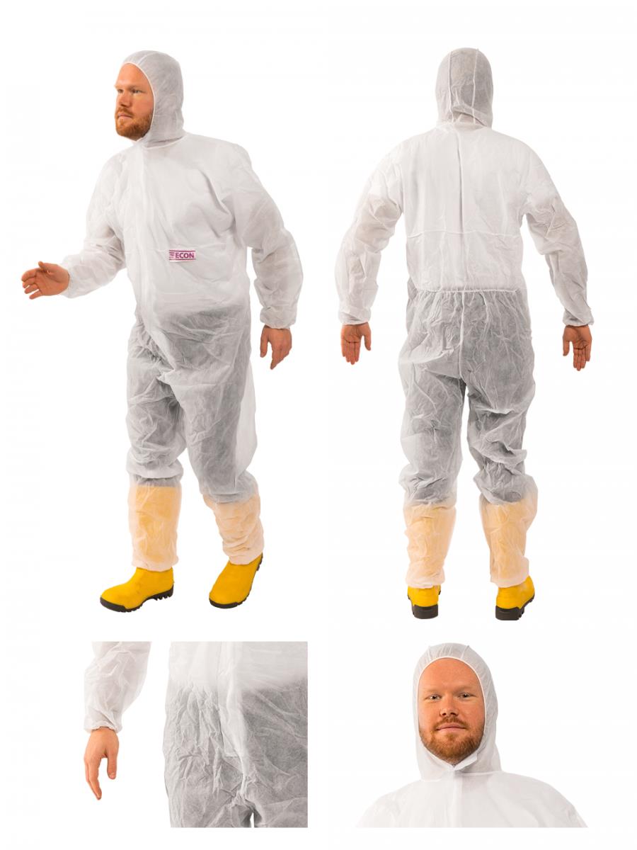 Overall Praktika/Econ weiß mit Kapuze Gr.2XL Overall Praktika/Econ weiß mit Kapuze Gr.2XL
