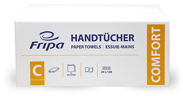 Papierhandtuch 2 lagig 25 x 33cm hw ZS Comfort C-Falz Papierhandtuch 2 lagig 25 x 33cm hw ZS Comfort C-Falz