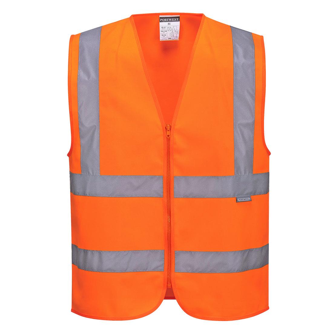 Warnschutzweste mit Reißverschluss orange Gr. L Warnschutzweste mit Reißverschluss orange Gr. L