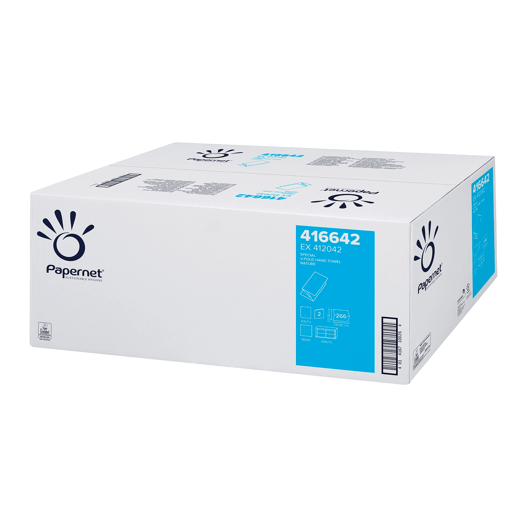 Papierhandtuch 2 lagig 24 x 23 cm Recycling V-Falz Papierhandtuch 2 lagig 24 x 23 cm Recycling V-Falz
