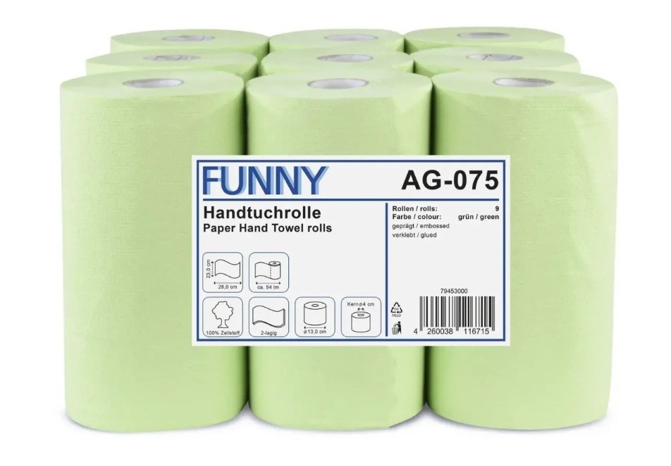 Handtuchrolle 2 lagig 23cm x 54m grün ZS AG-075