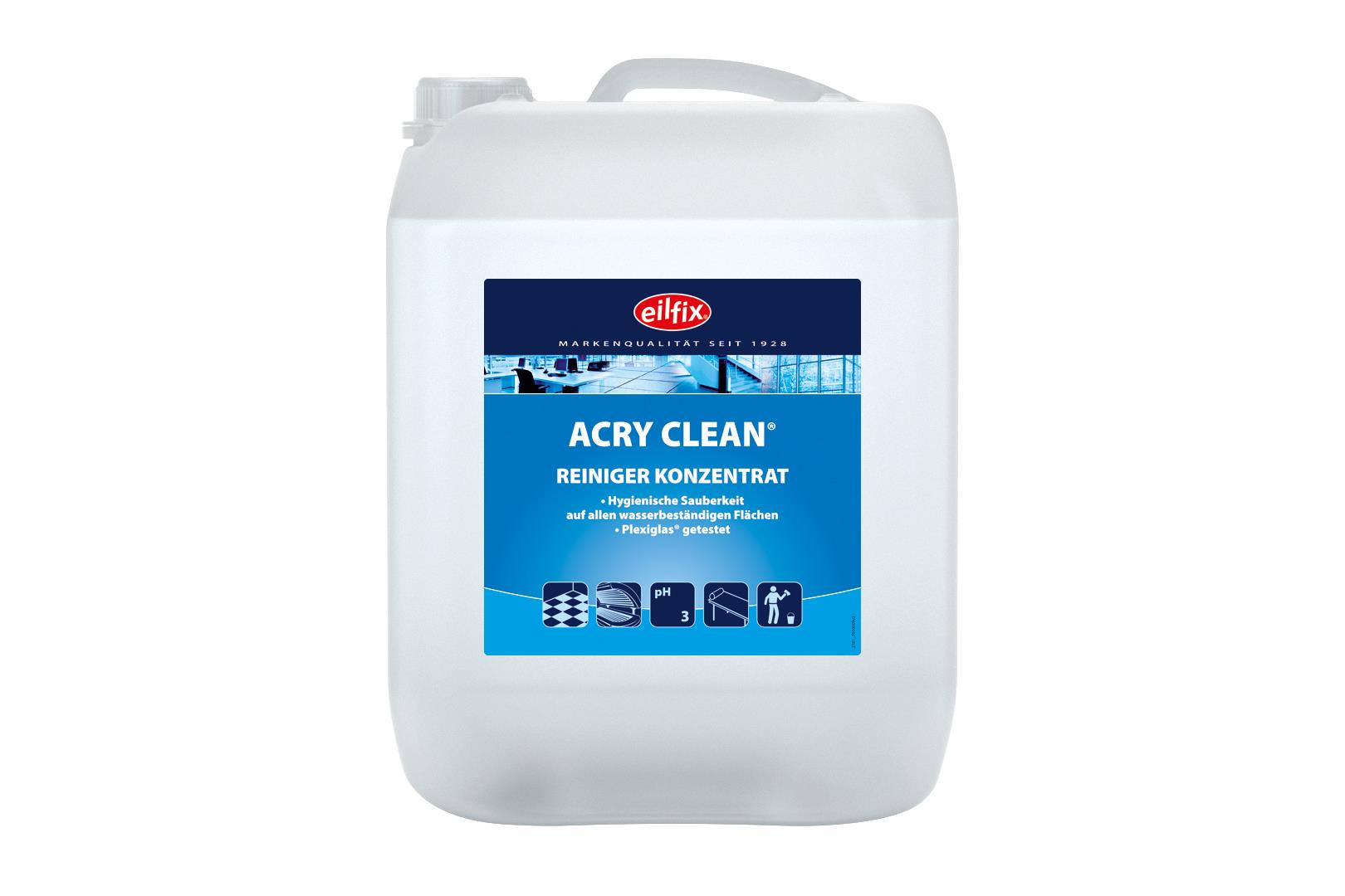 Eilfix Acry-Clean Desinfektionsreiniger für Sonnenbänke Konzentrat pH3 10 Liter Eilfix Acry-Clean Desinfektionsreiniger für Sonnenbänke Konzentrat pH3 10 Liter