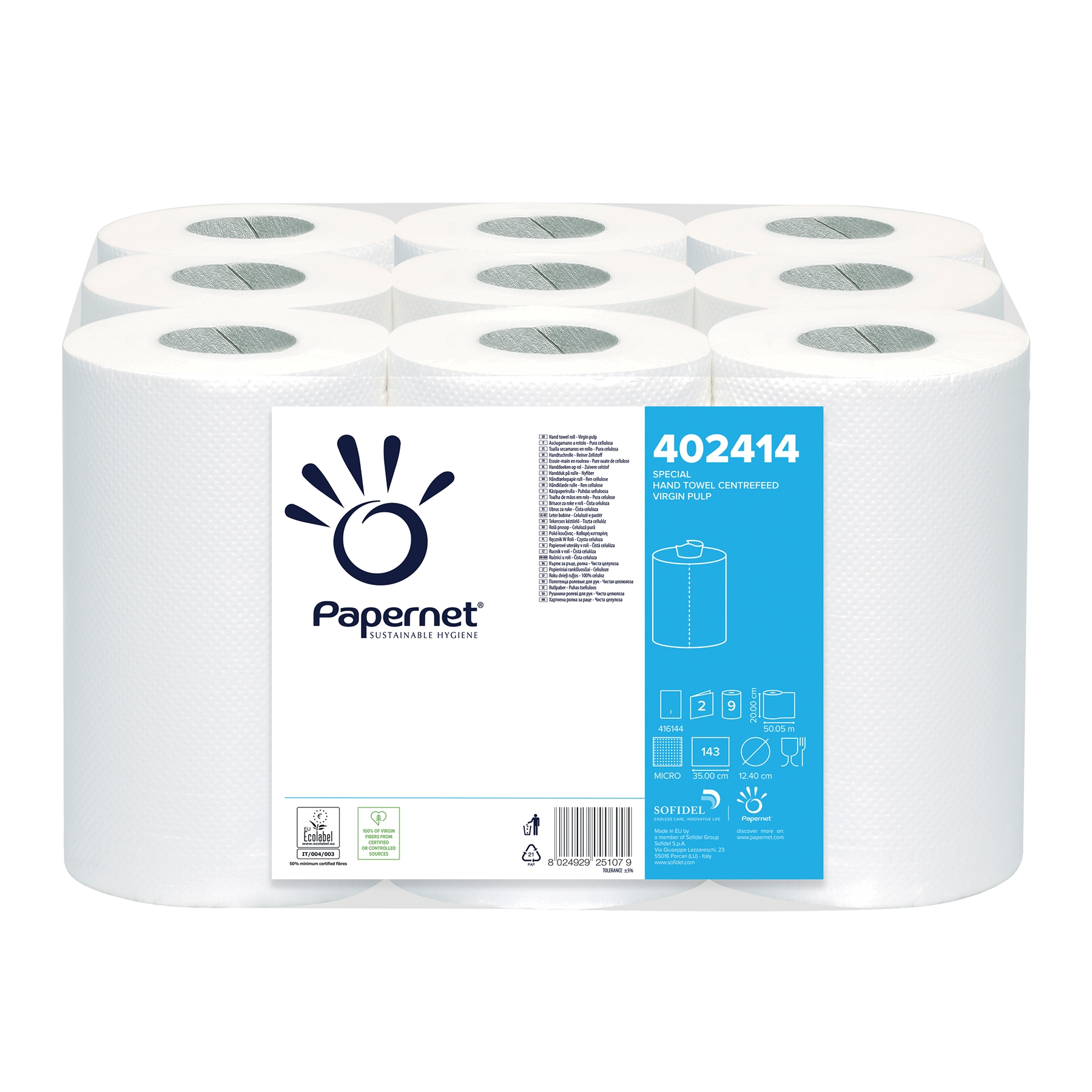 Handtuchrolle 2 lagig 20 cm x 50 m weiß Zellstoff Handtuchrolle 2 lagig 20 cm x 50 m weiß Zellstoff