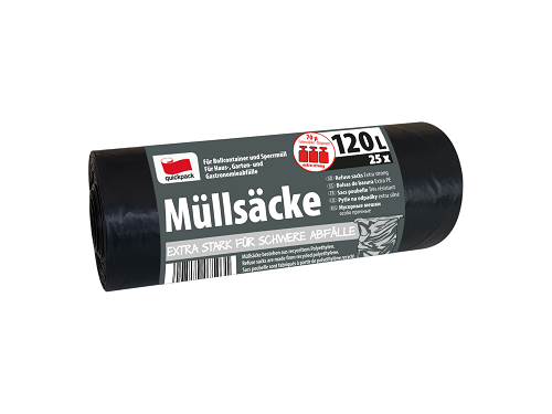 Müllsack 120 Liter schwarz LDPE