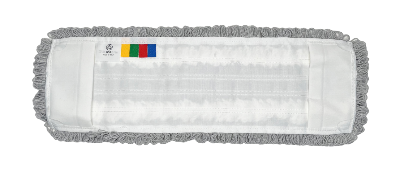 Mopp Wischbezug Baumwolle / Microfaser grau mit Schlingen 50 cm Mopp Wischbezug Baumwolle / Microfaser grau mit Schlingen 50 cm